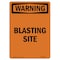 Signmission Safety Sign, OSHA WARNING, 5" Height, Blasting Site, Portrait OS-WS-D-35-V-12995 - alternate 1